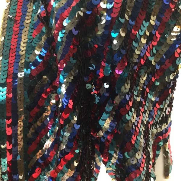 1940er Jahre Multicolor Pailletten Kurzarm Bolero