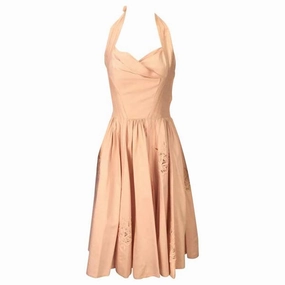 1950s Carlye Pale Pink Halter Dress