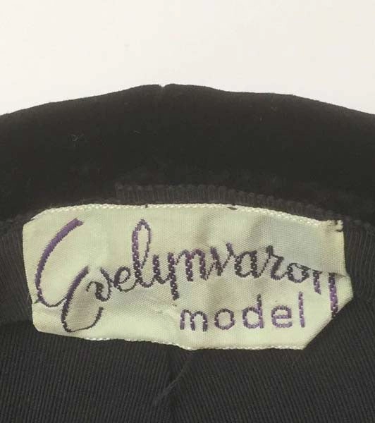 1950s Evelyn Varon Black Tambourine Beaded Pompom Hat