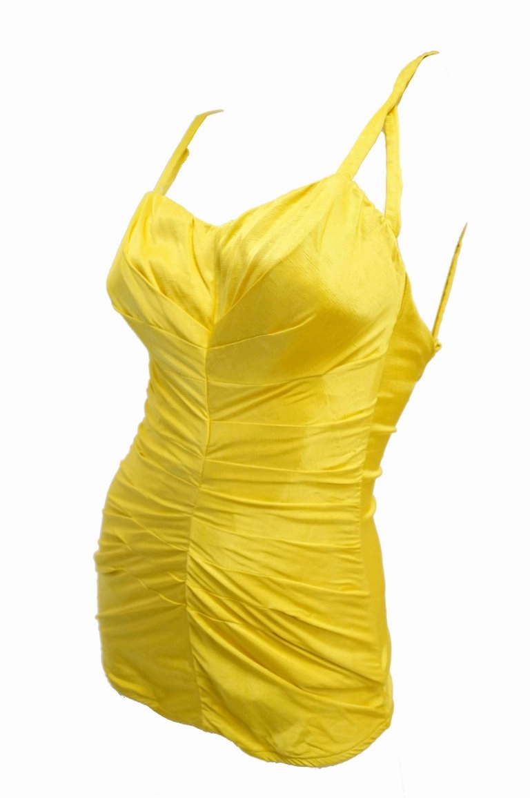 1950s Rose Marie Reid Goldenrod Bathing Beauty Swim Suit