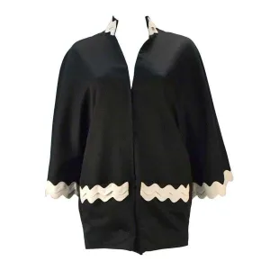 1960er Jahre Olga Paris Schwarzer Kimono-Ärmel Hot Pants Jumpsuit/Romper