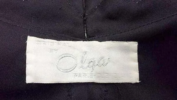1960er Jahre Olga Paris Schwarzer Kimono-Ärmel Hot Pants Jumpsuit/Romper