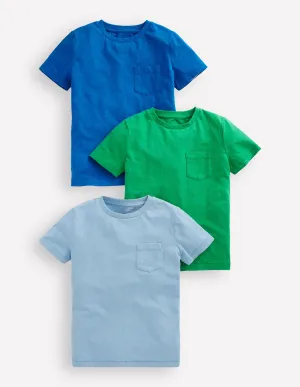 3er-Pack Washed Slub T-Shirts - Fröhliches Multi-Pack