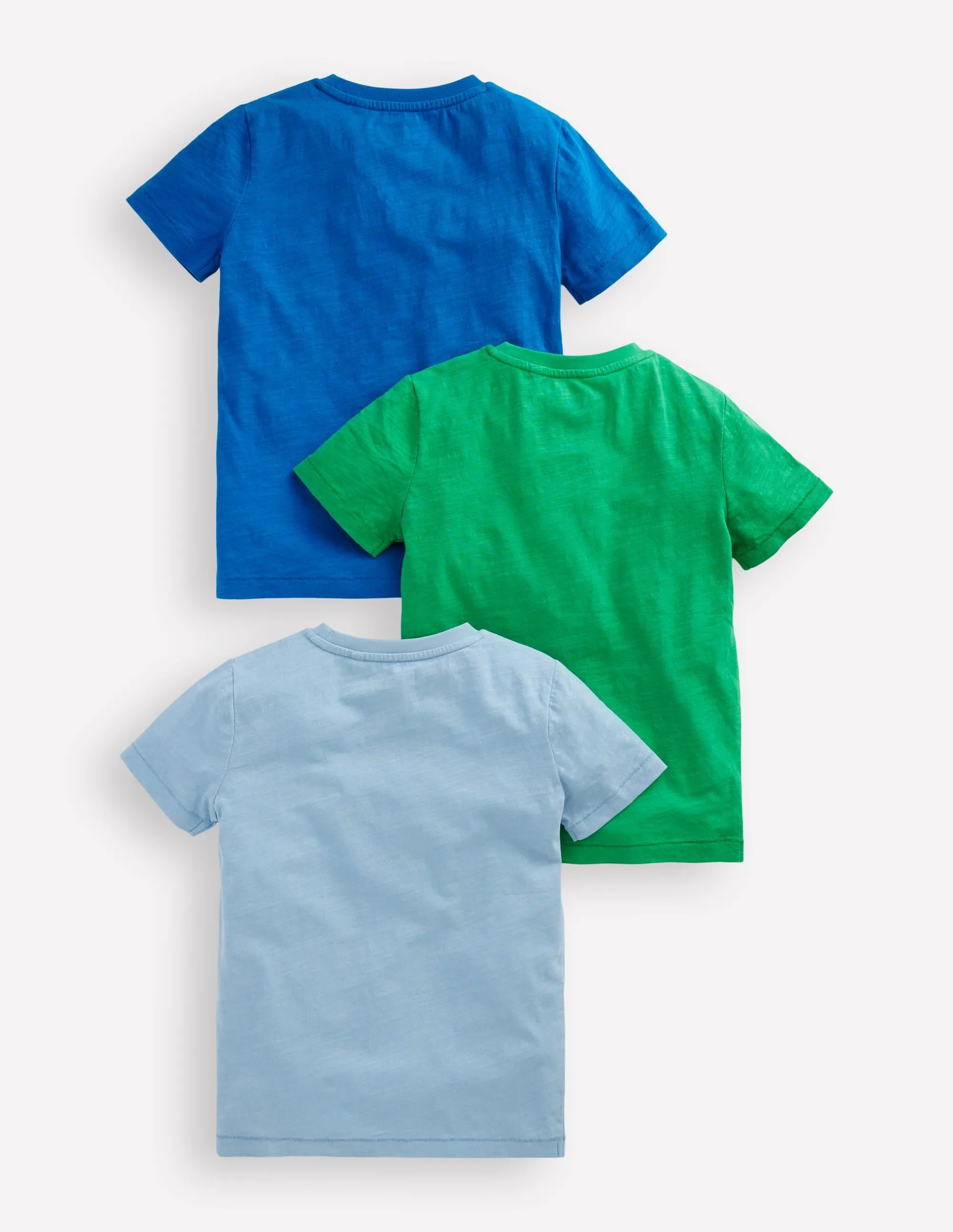 3er-Pack Washed Slub T-Shirts - Fröhliches Multi-Pack