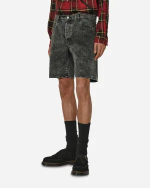 Acid Wash Denim Shorts Schwarz