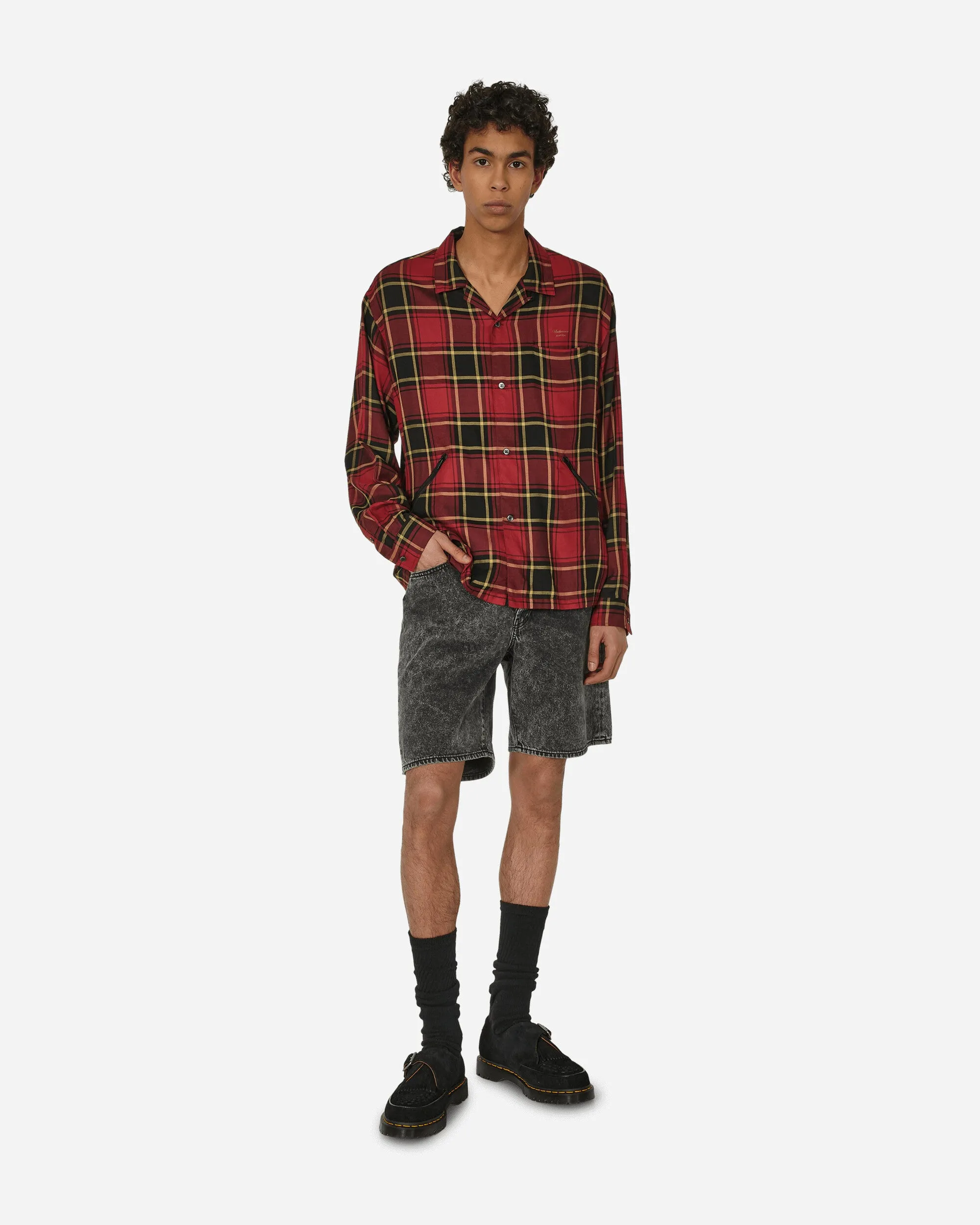 Acid Wash Denim Shorts Schwarz
