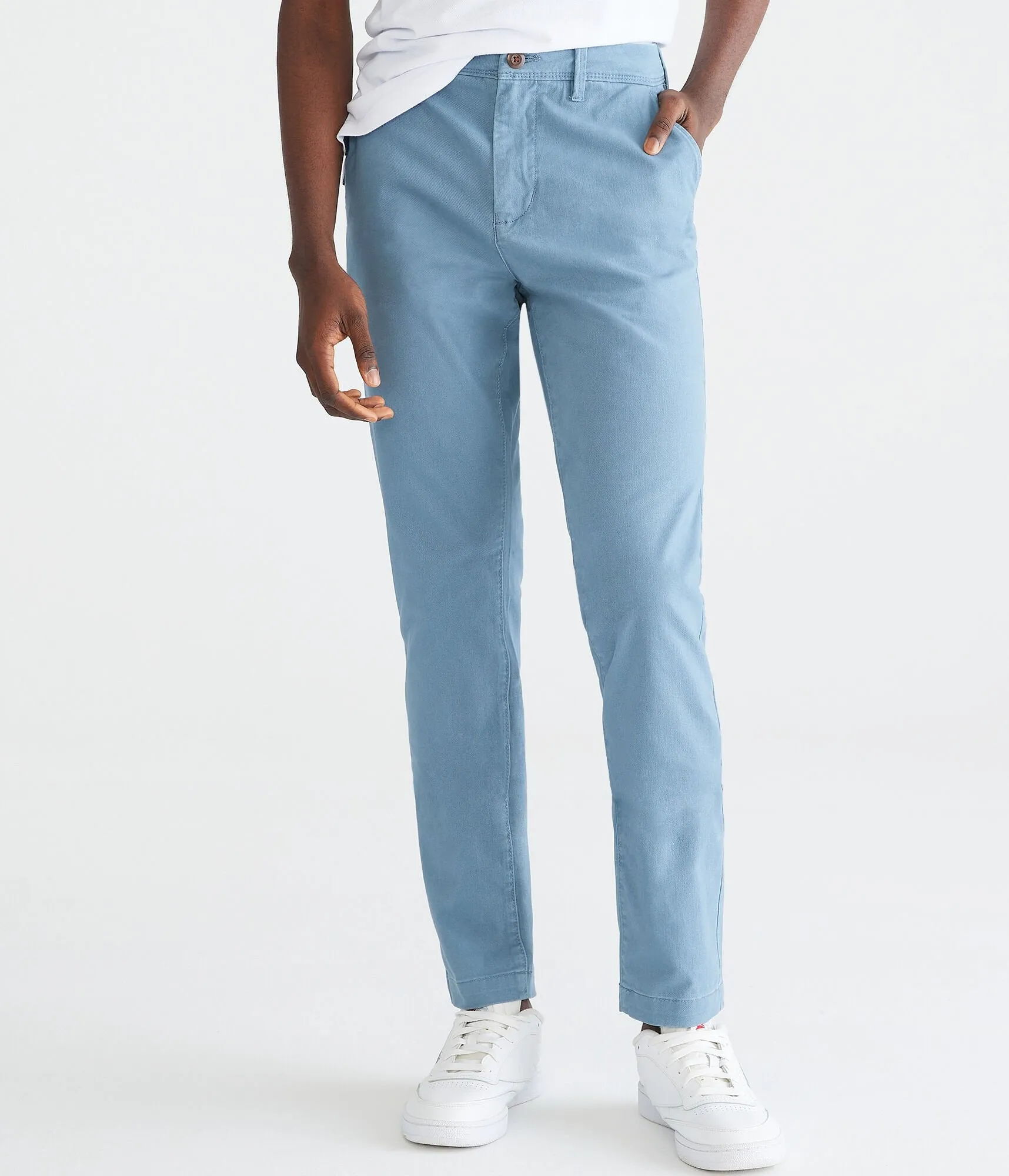 Aeropostale Herren Skinny Chinos - Blau - Größe 30X32 - Baumwolle - Teenager Mode & Bekleidung Blue Mirage Aeropostale