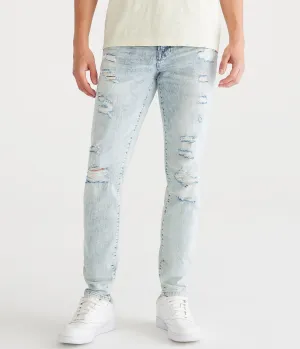 Aeropostale Herren Super Skinny Premium Air Jeans - Blau - Größe 31X30 - Baumwolle - Teenager-Mode & Bekleidung Light Wash Aeropostale