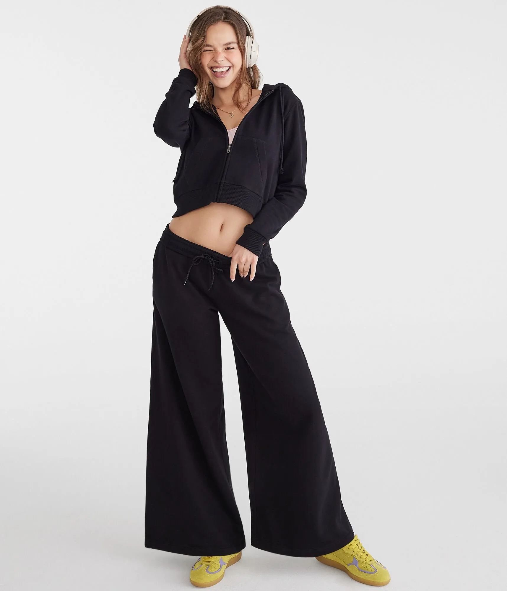 Aeropostale Mid-Rise Super Weite Bein Jogginghose