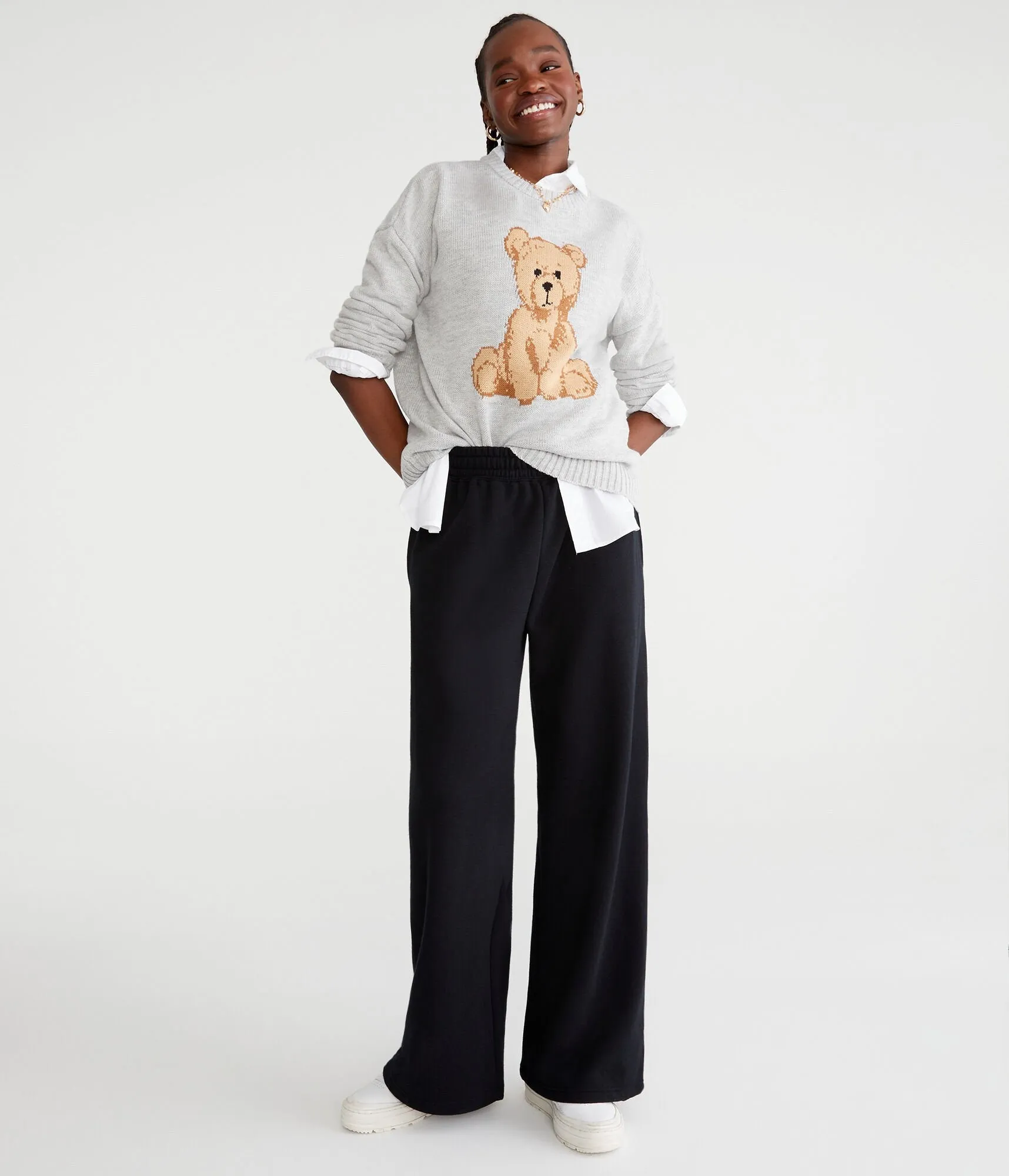 Aeropostale Mid-Rise Sweatpants mit weiter Beinform