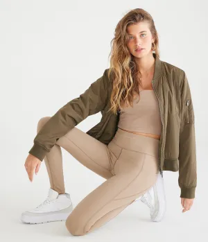 Aeropostale Damen Air Softspun Ultra High-Rise Curvy Pocket Leggings -  - Größe S - Nylon/Elasthan - Teen Mode & Bekleidung Hellbraun Aeropostale