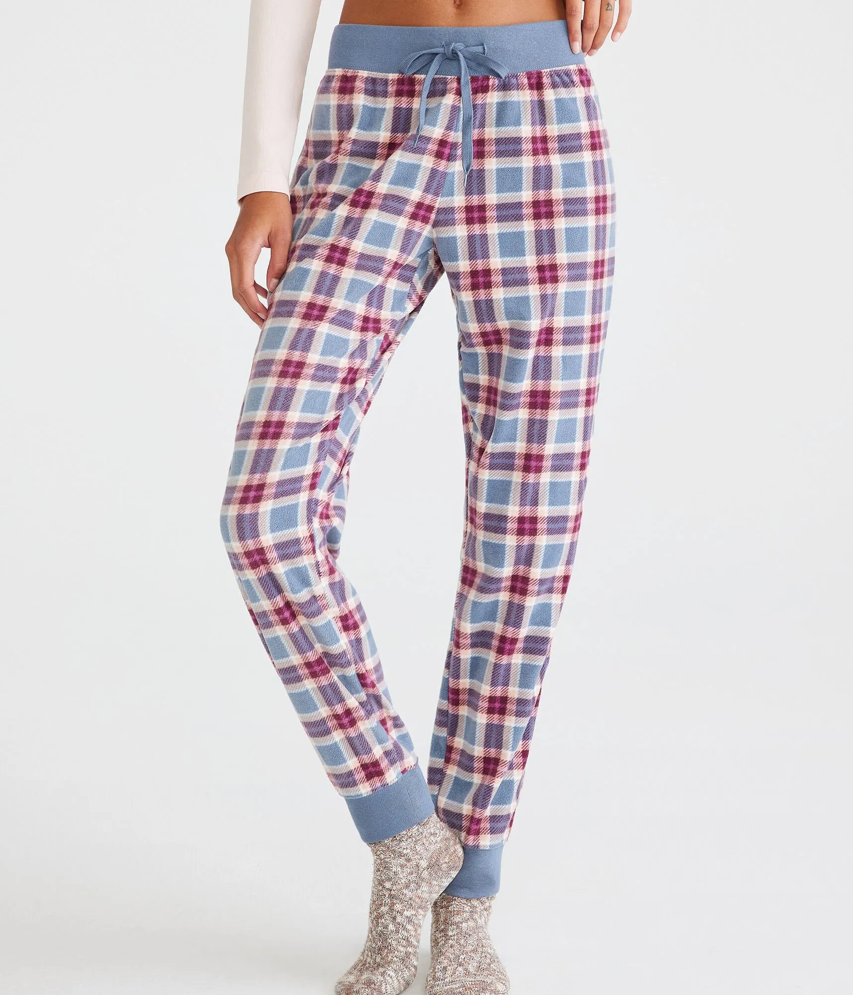 Aeropostale Damen Flanell Polyfleece Schlafjogger - Blau - Größe XXS - Polyester - Teen Mode & Bekleidung Academy Blau Aeropostale