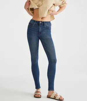 Aeropostale Damen Premium Seriously Stretchy High-Rise Jegging - Blau - Größe 8 S - Baumwolle - Teen Mode & Bekleidung Dunkelblau Aeropostale