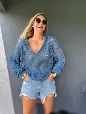 Alexis Kapuzen-Pullover aus Häkelarbeit