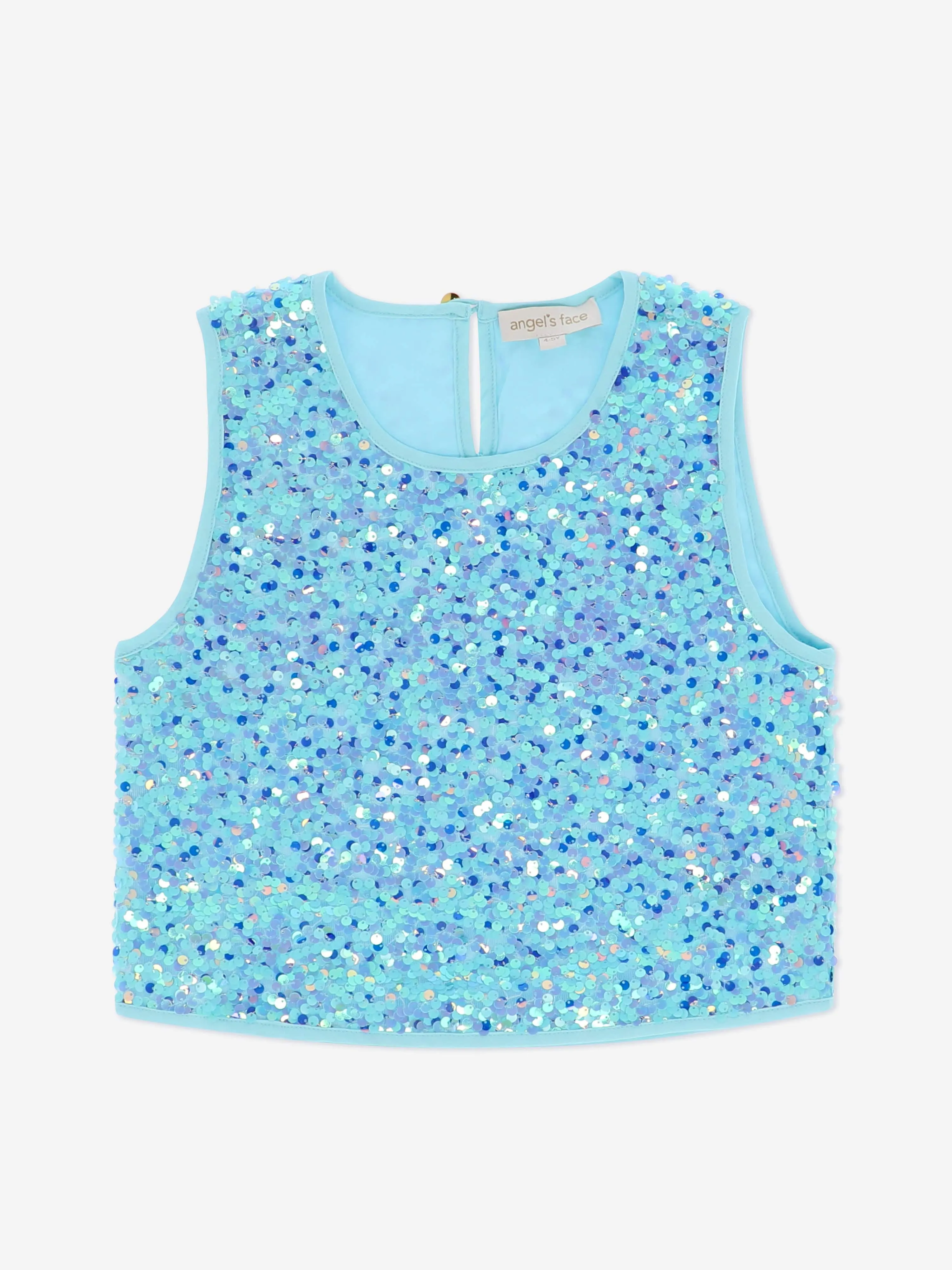 Engelsgesicht Mädchen Diva Pailletten Top in Blau