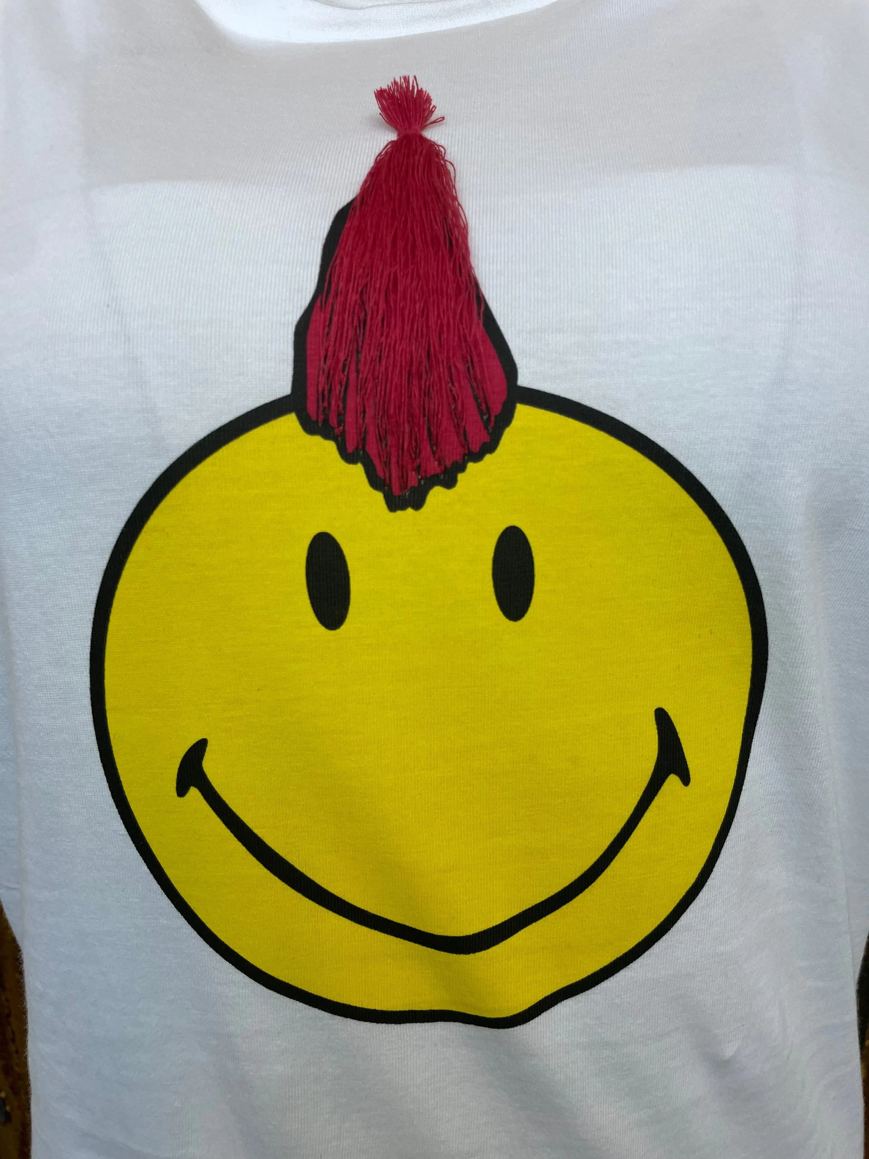 Any Old Iron x Smiley Mohawk Weißes T-Shirt