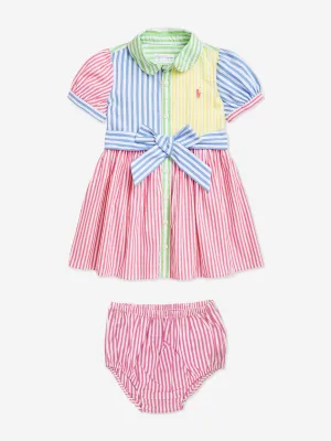 Rosa gestreiftes Shirt-Kleid für Baby-Mädchen