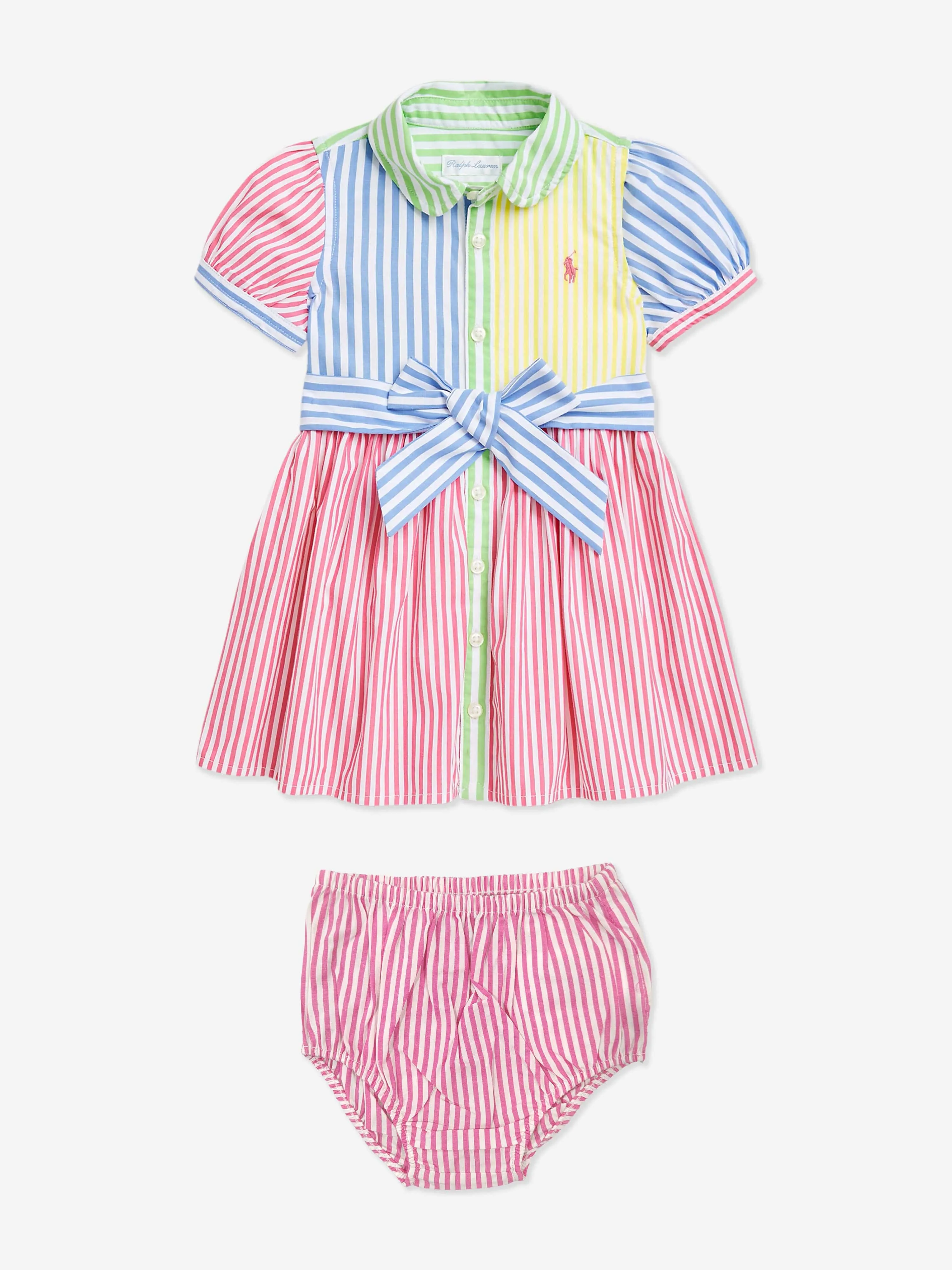 Rosa gestreiftes Shirt-Kleid für Baby-Mädchen