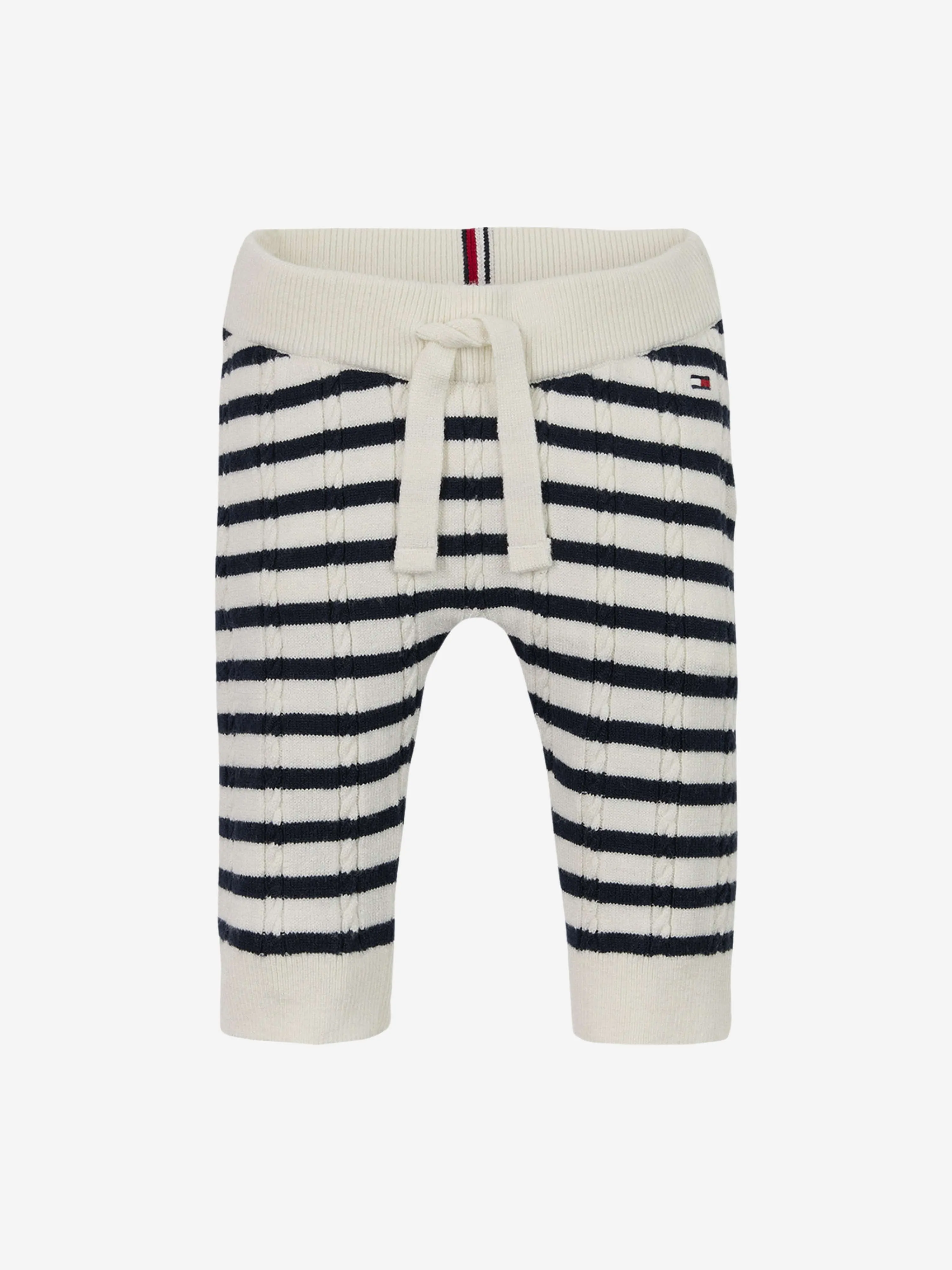 Baby gestreiftes Kabelmuster Geschenkset in Marineblau