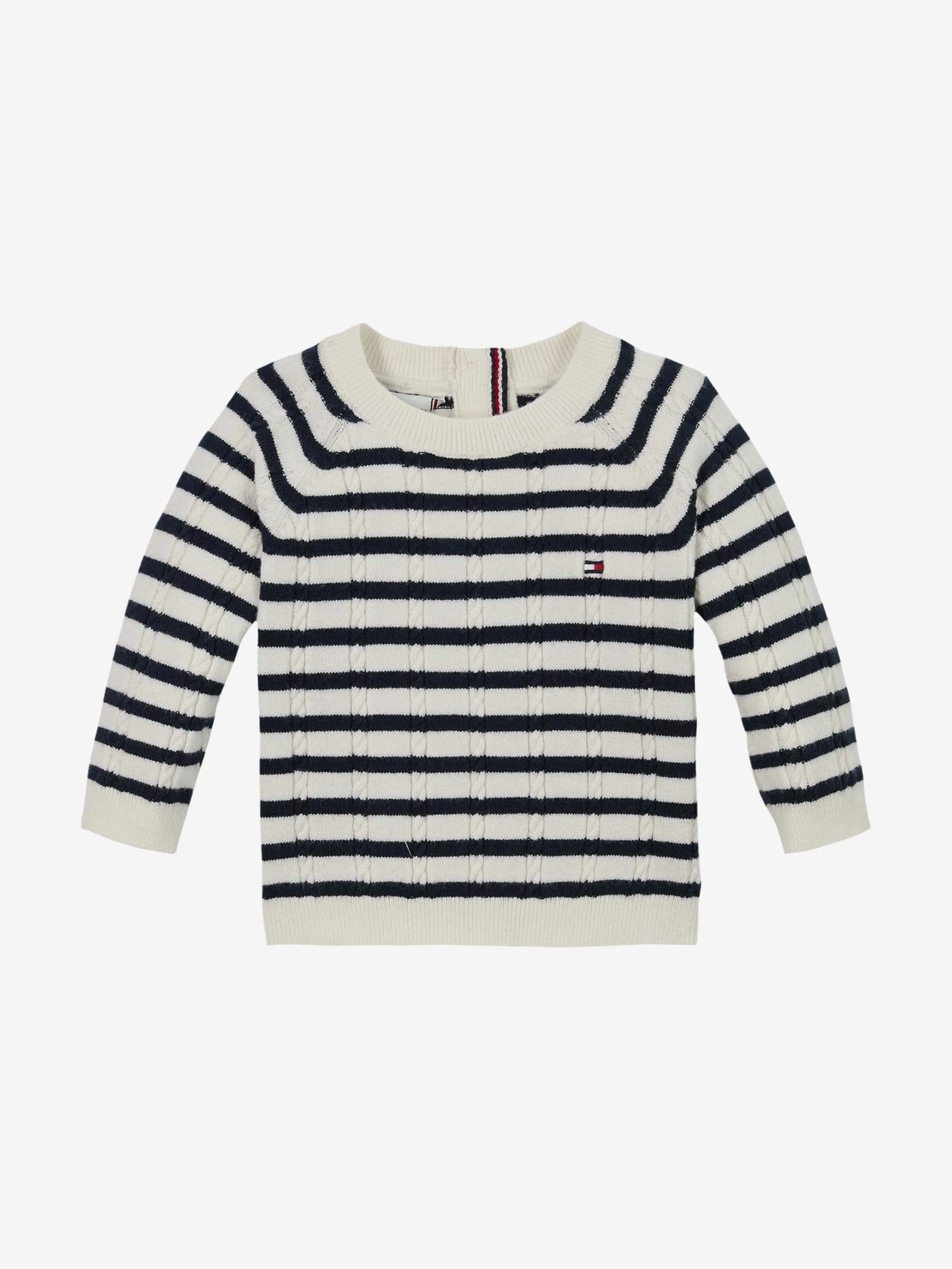Baby gestreiftes Kabelmuster Geschenkset in Marineblau