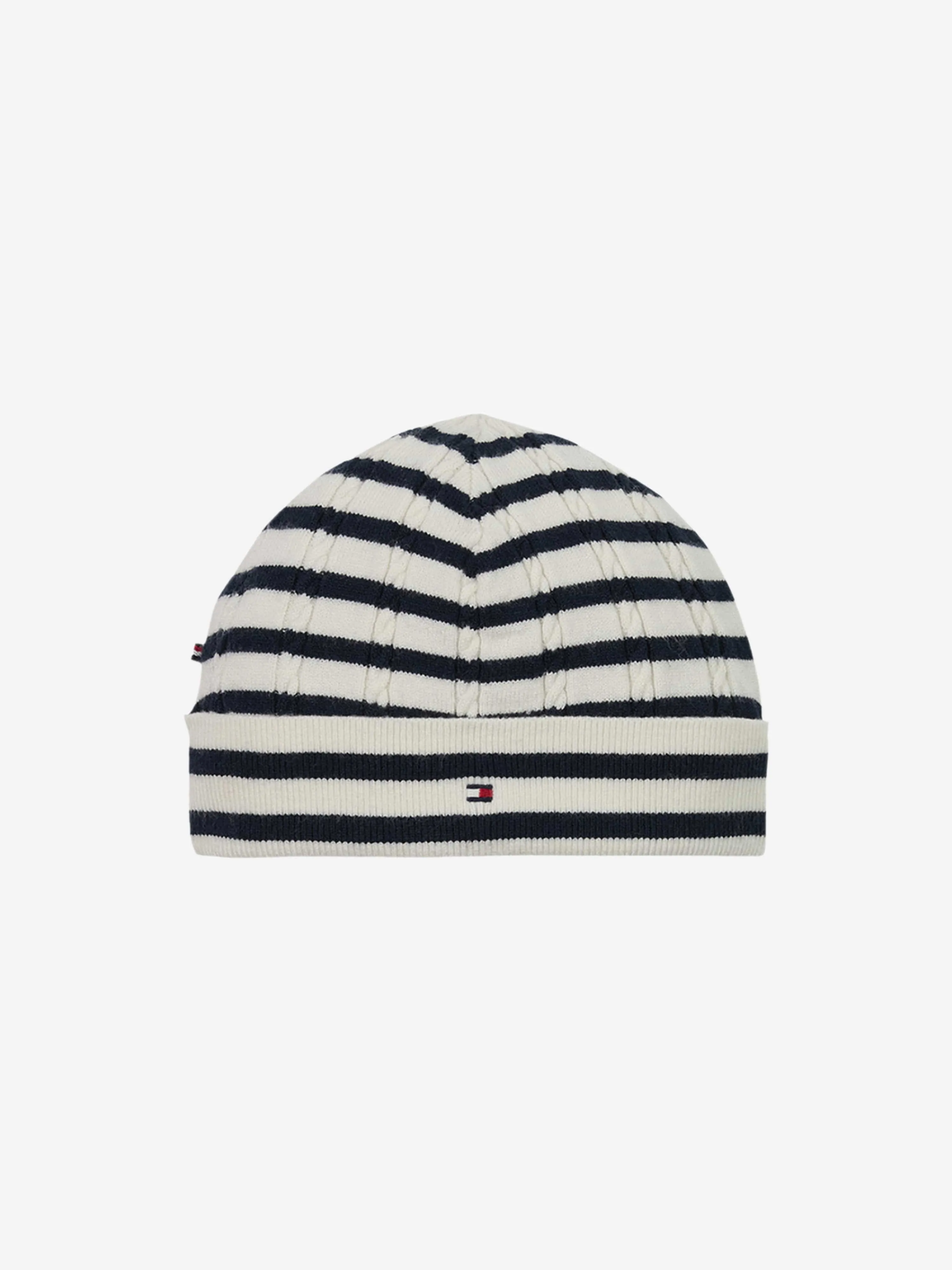 Baby gestreiftes Kabelmuster Geschenkset in Marineblau