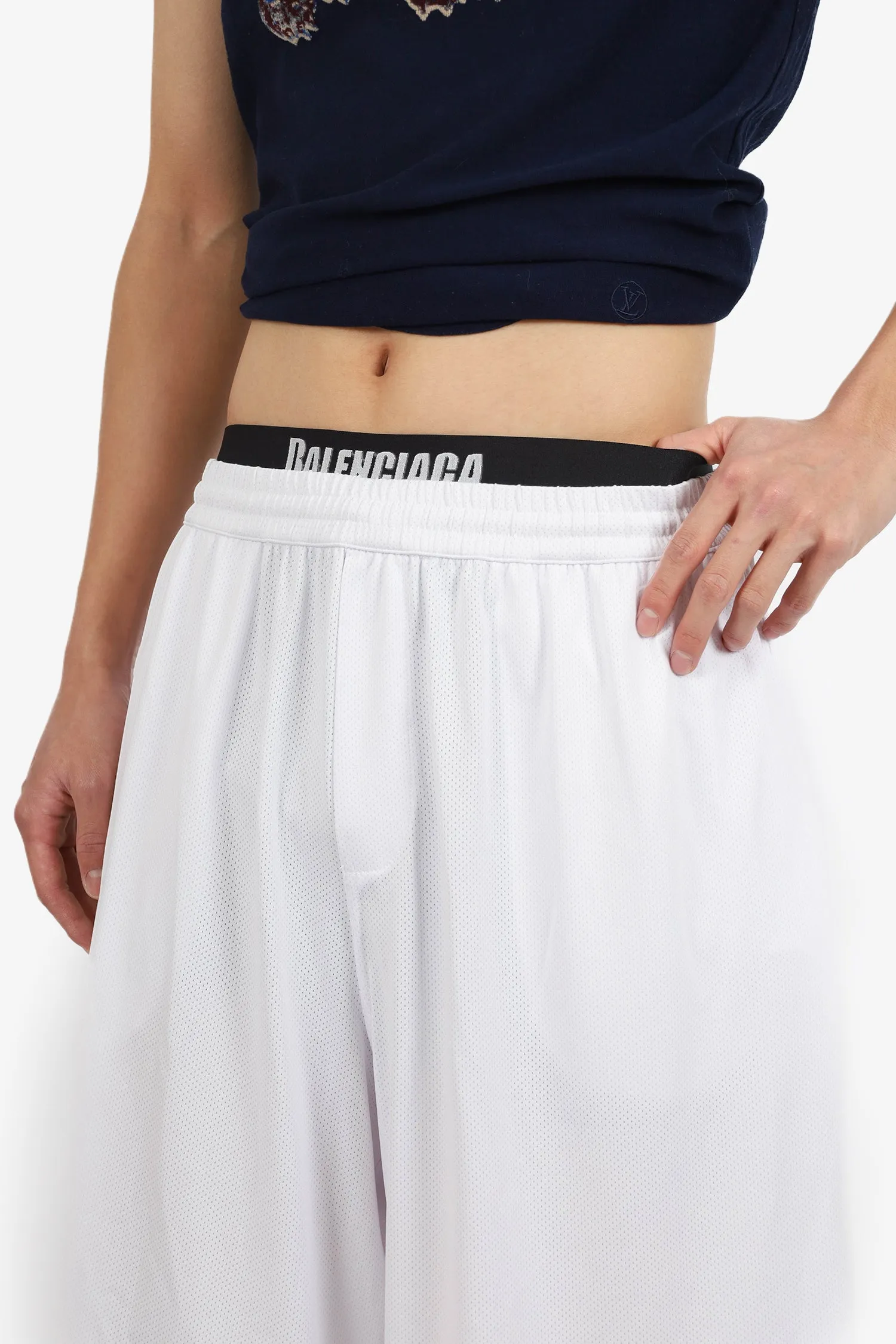 Balenciaga Weiße Logo-Band Shorts Größe M Herren