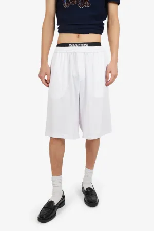 Balenciaga Weiße Logo-Band Shorts Größe M Herren