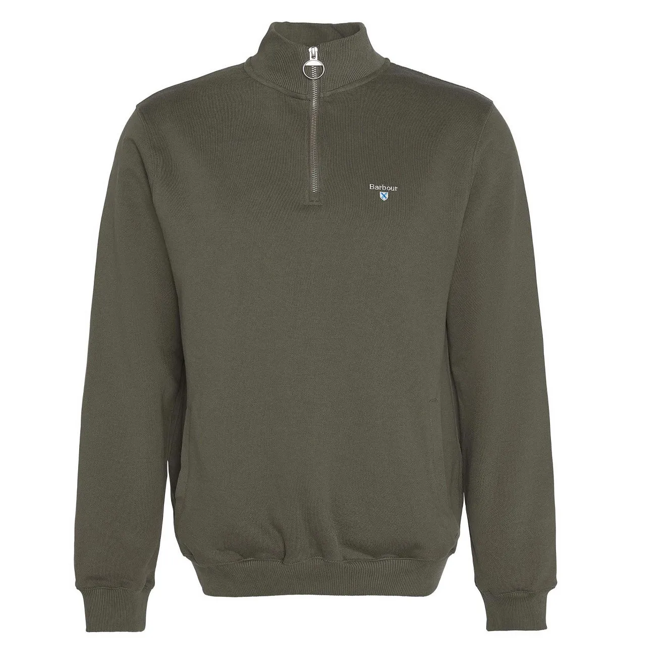 Barbour Beckhill Halbzip-Pullover Mittel Oliv