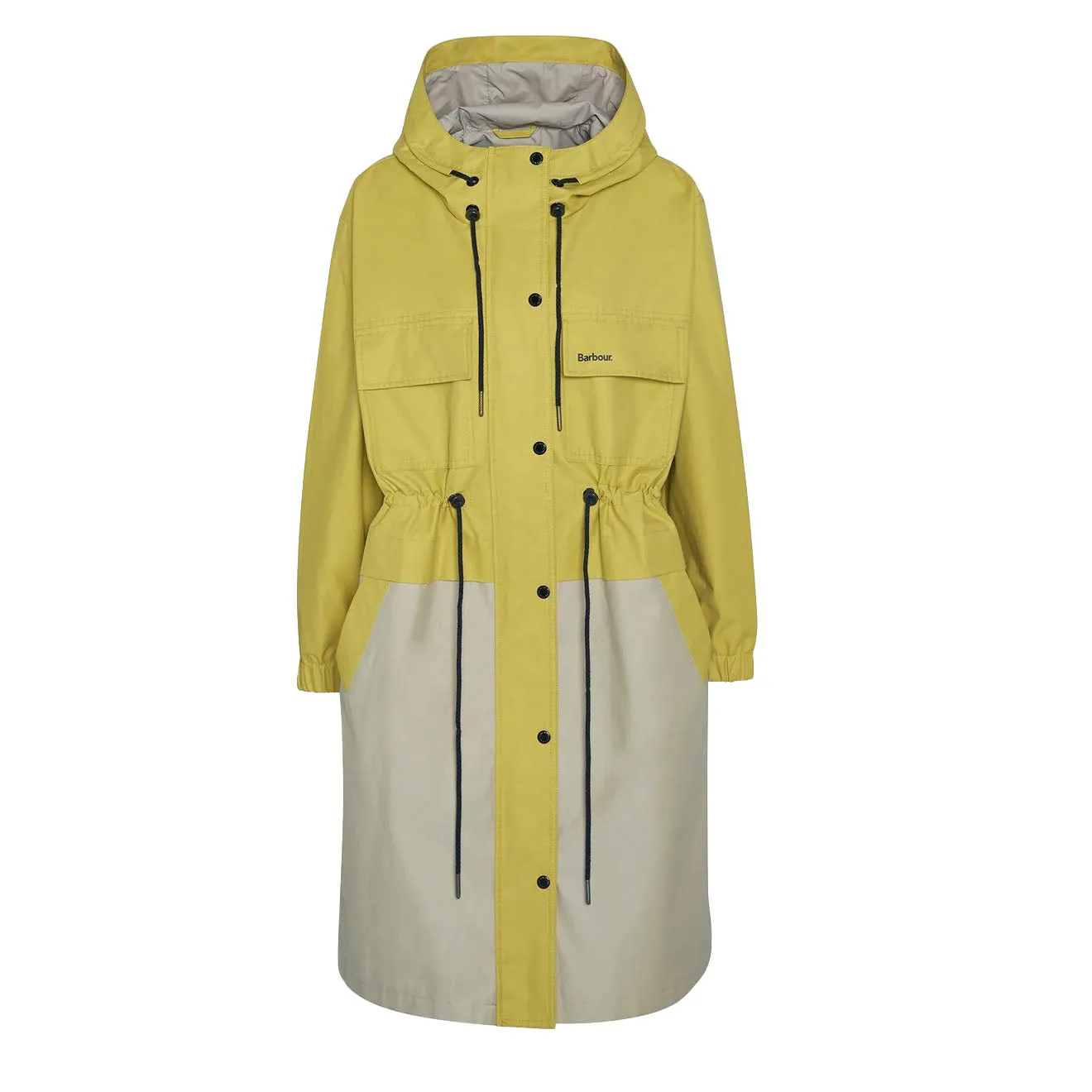 Barbour Damen Evie wasserdichte Parka Limonade/Hell-Sand