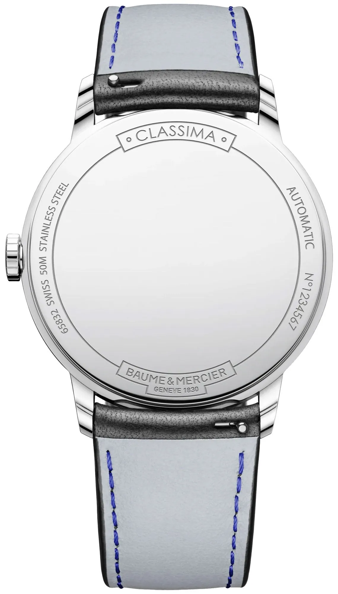 Baume & Mercier Classima Automatik Uhr Herren mit schwarzem Zifferblatt, schwarzem Lederarmband und Datumsanzeige MOA10453 Baume and Mercier Uhren