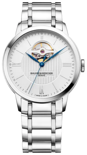 Baume & Mercier Classima Automatik Edelstahl Armbanduhr für Herren mit silberfarbenem Zifferblatt M0A10275 Baume and Mercier Uhren