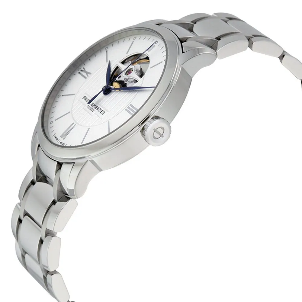 Baume & Mercier Classima Automatik Edelstahl Armbanduhr für Herren mit silberfarbenem Zifferblatt M0A10275 Baume and Mercier Uhren