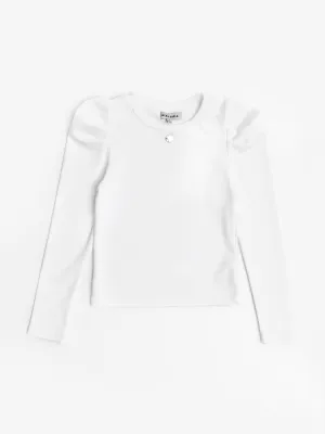 BCBG Girls Puff Langarmtop in Elfenbein