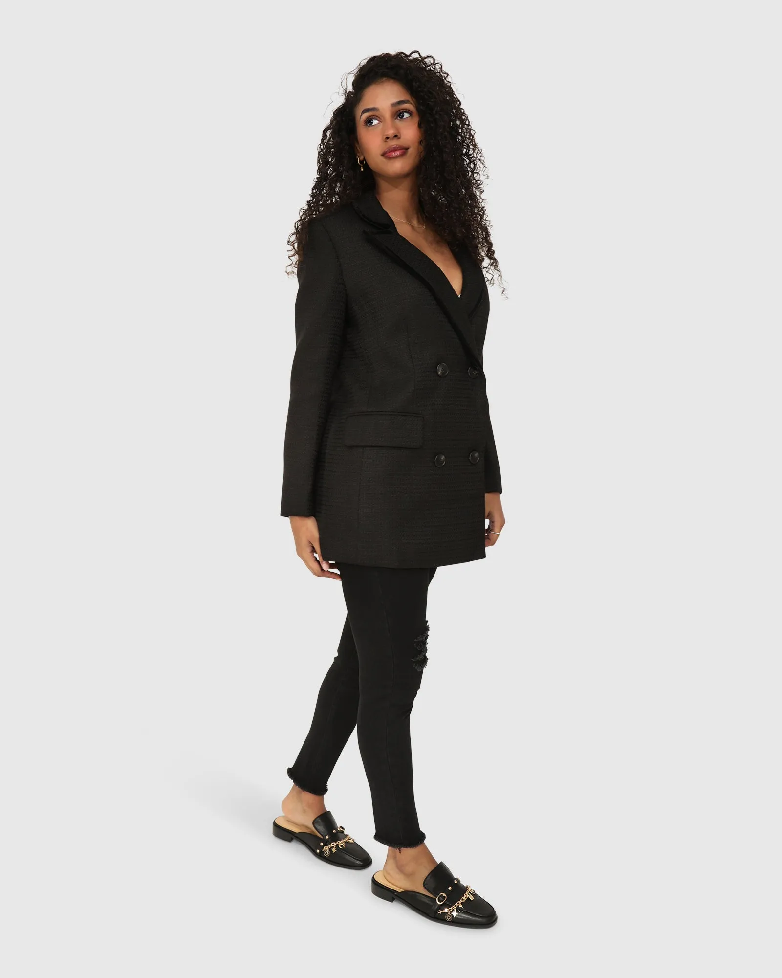 Because Of You Figurbetonter Blazer-Kleid - Schwarz