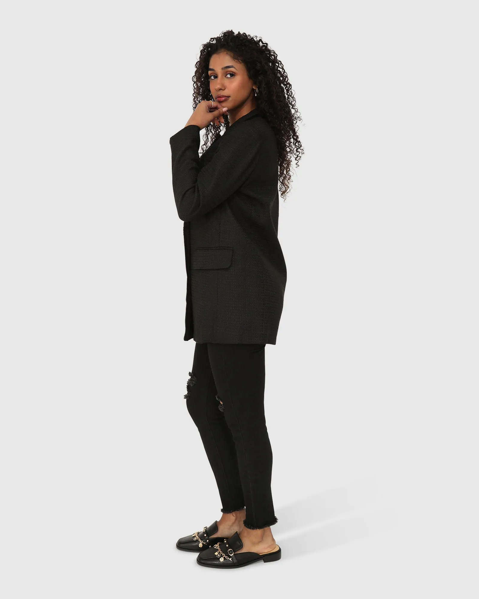 Because Of You Figurbetonter Blazer-Kleid - Schwarz