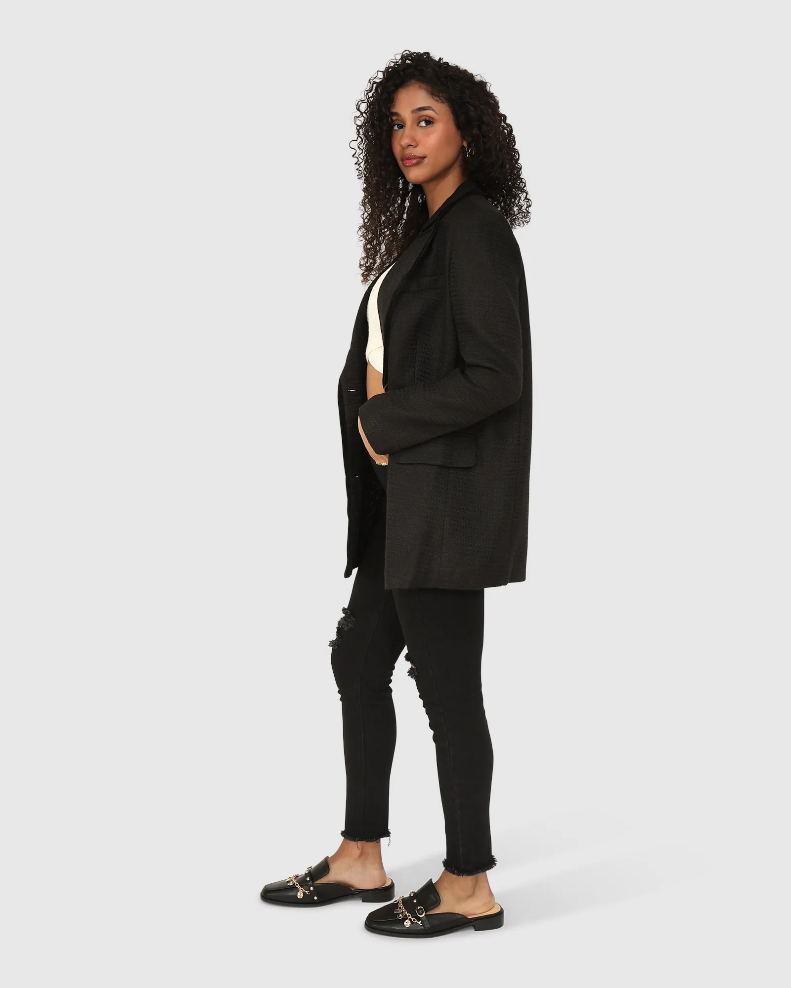 Because Of You Figurbetonter Blazer-Kleid - Schwarz