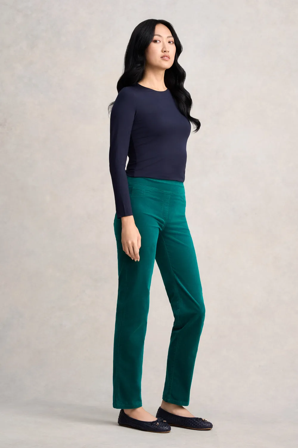 Bengajean® Samtgerade Bein - Dunkel Jade