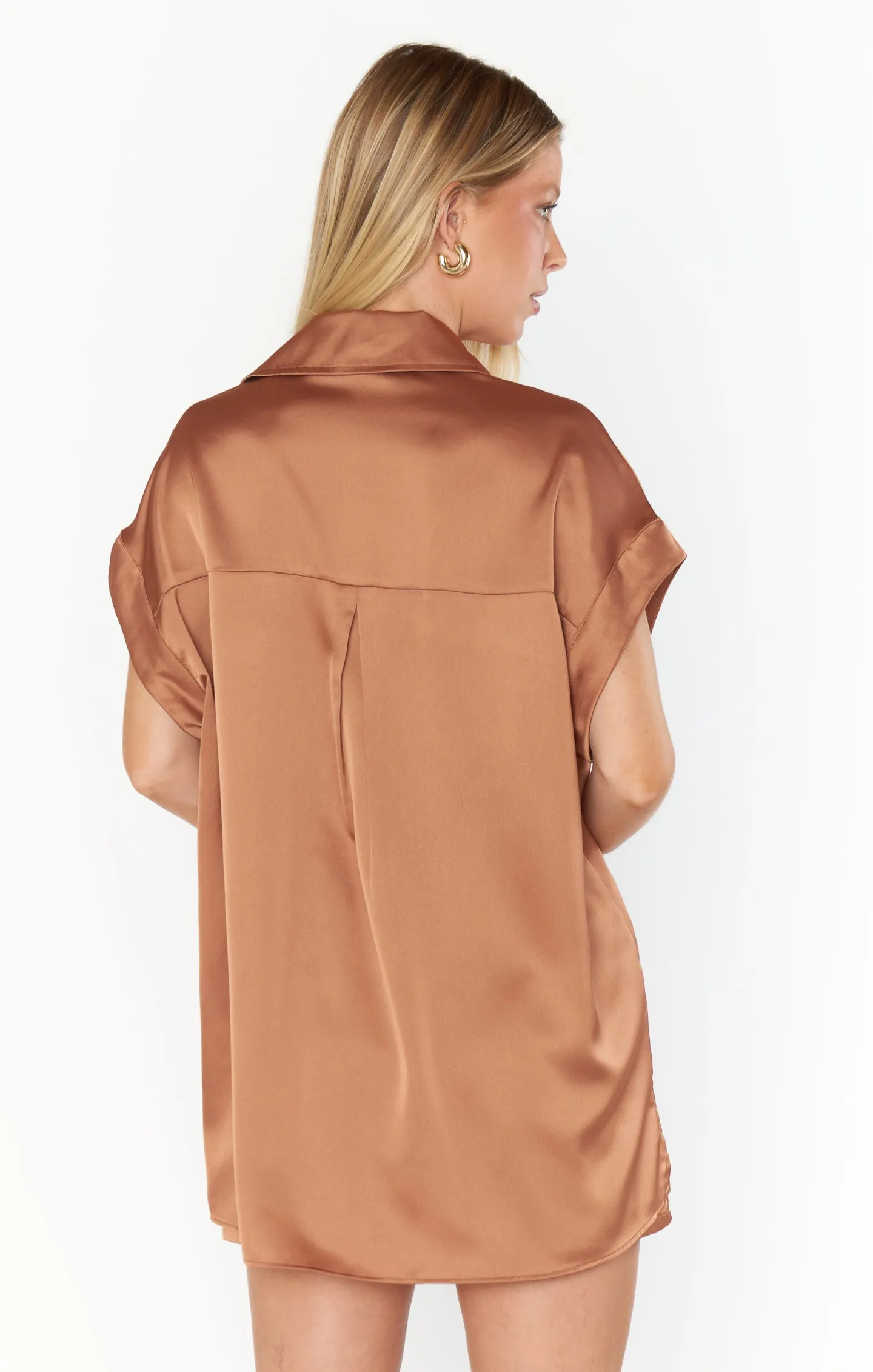 Best Day Button Up ~ Kupfer Luxus Satin