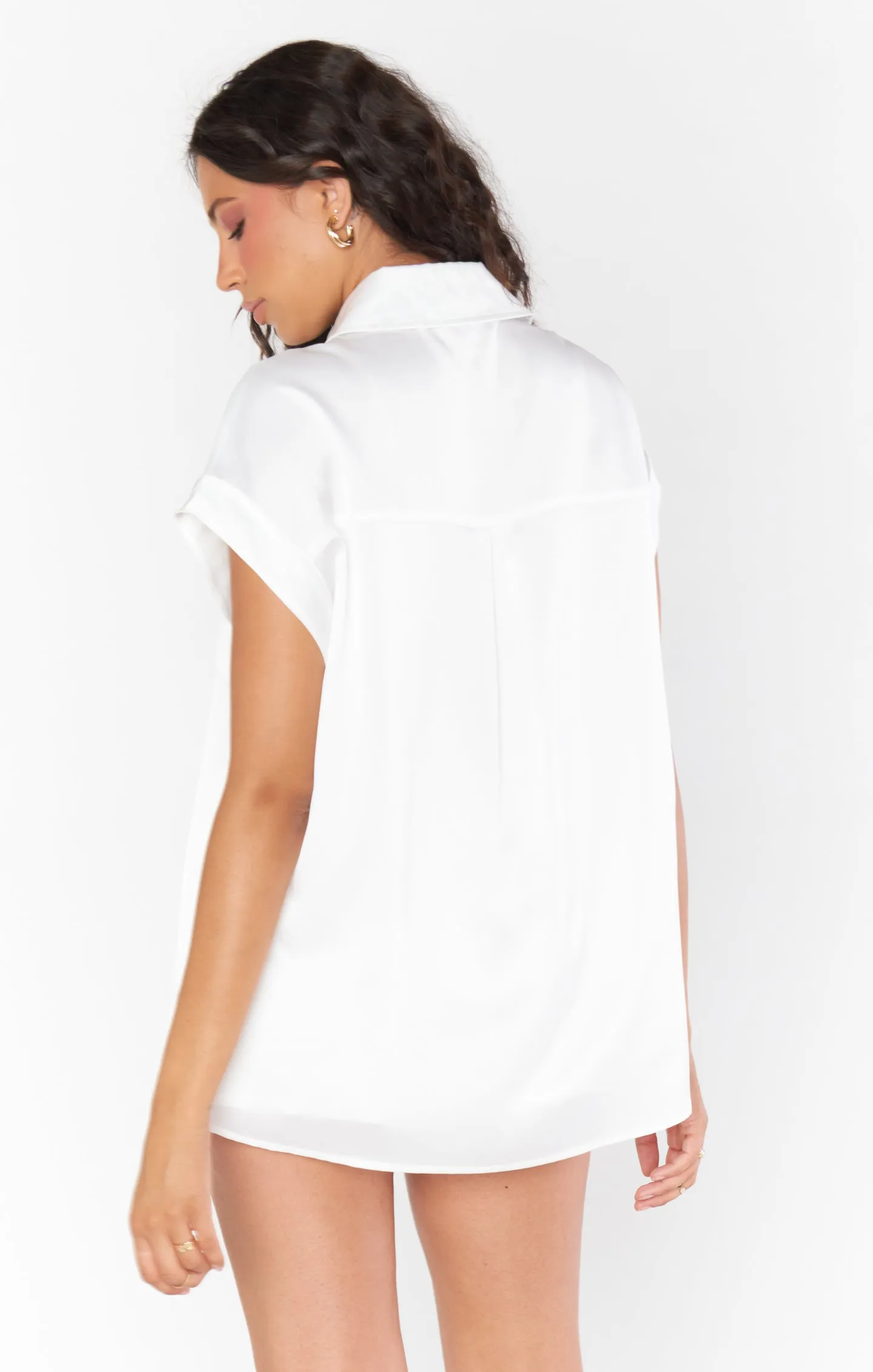 Best Day Button Up ~ Elfenbein Luxus Satin