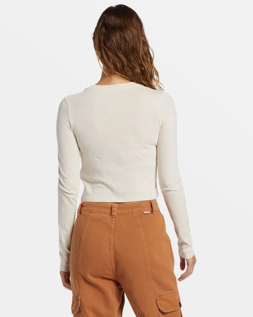 Billabong Cabin Mate Crew Langarm-Shirt - Weiße Kappe