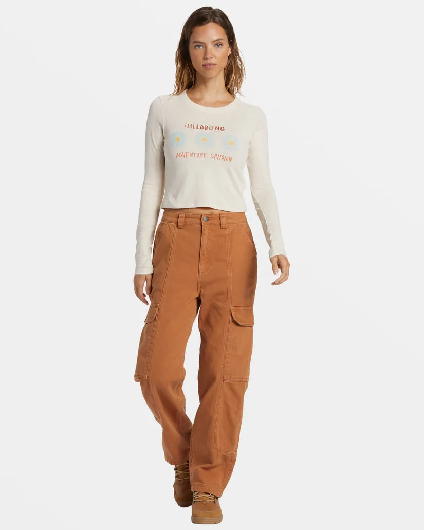 Billabong Cabin Mate Crew Langarm-Shirt - Weiße Kappe