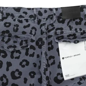 SCHWARZE MONOGRAMM-LEOPARDENPRINT Schwarze CARGO-HOSE