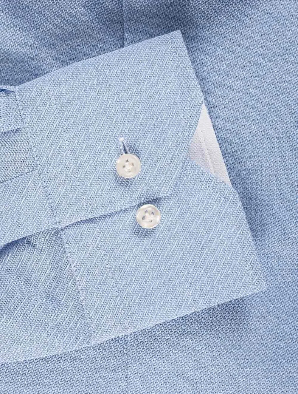 Blaues Mesh Slim Fit Hemd Blau/schmal