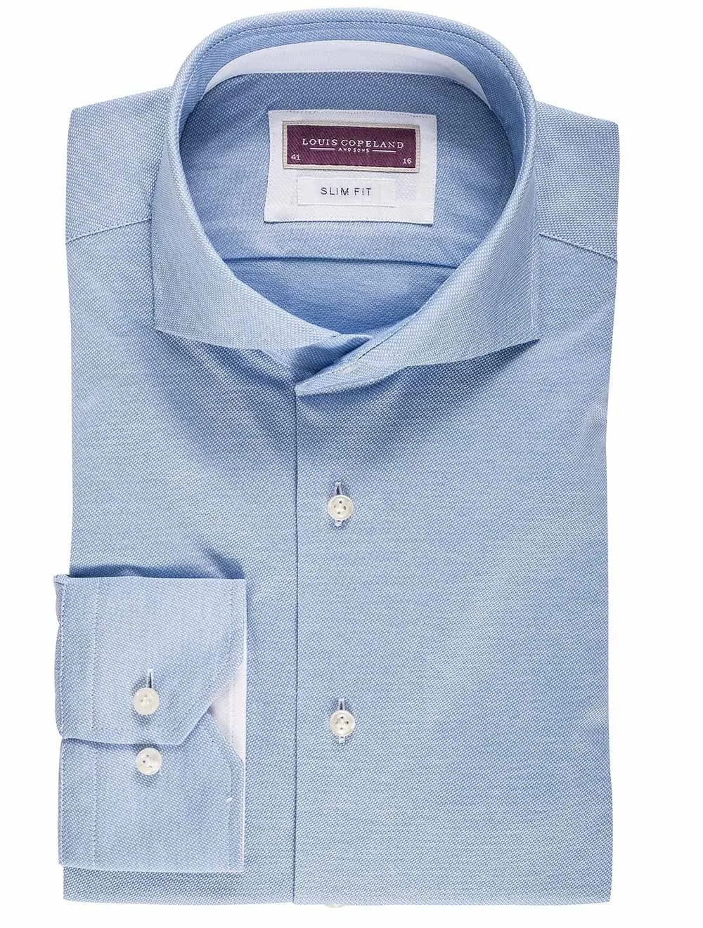 Blaues Mesh Slim Fit Hemd Blau/schmal