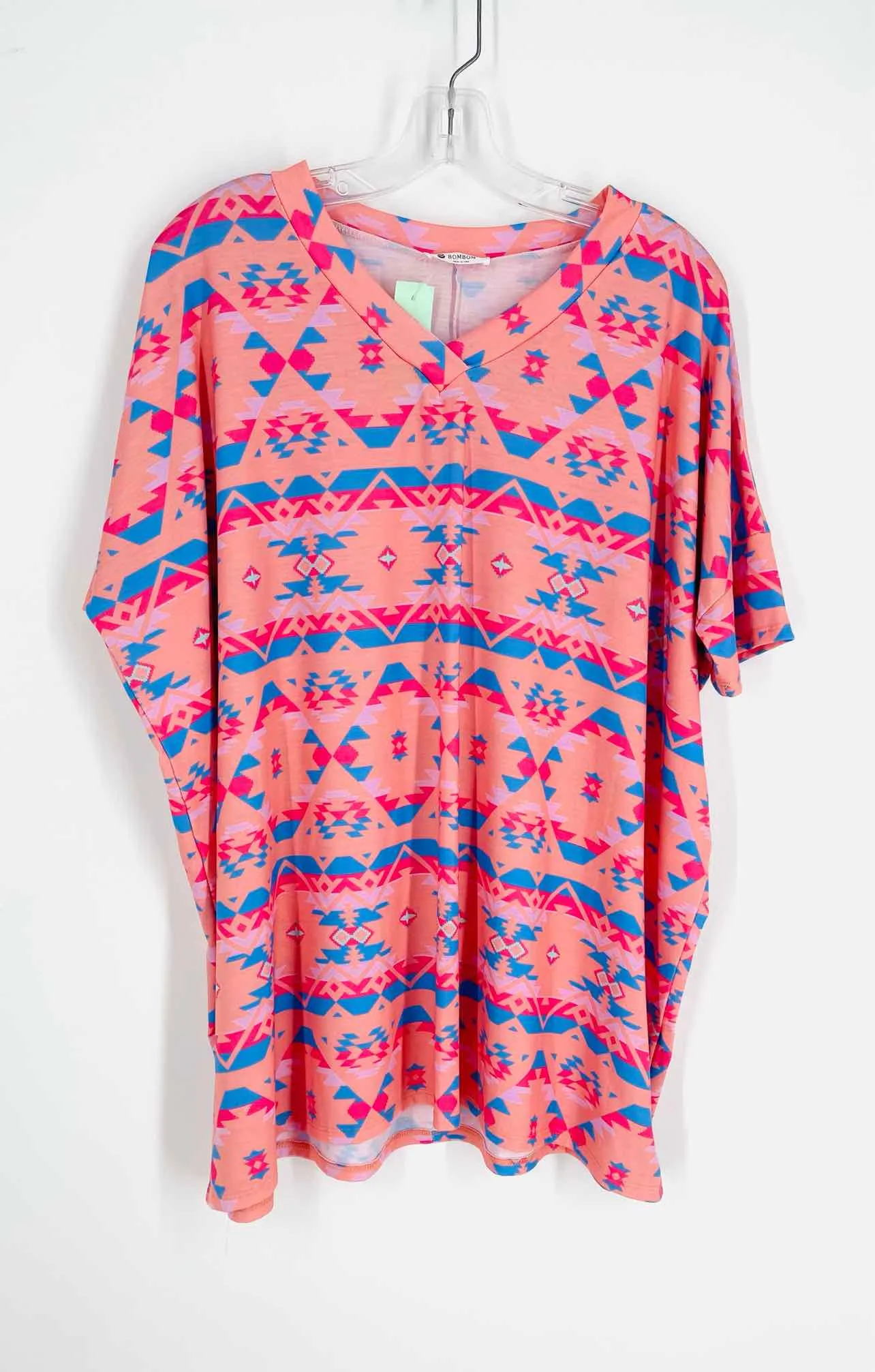 Bombom Größe L Koralle/Blau Südwesten Tops Kurzarm-Shirt
