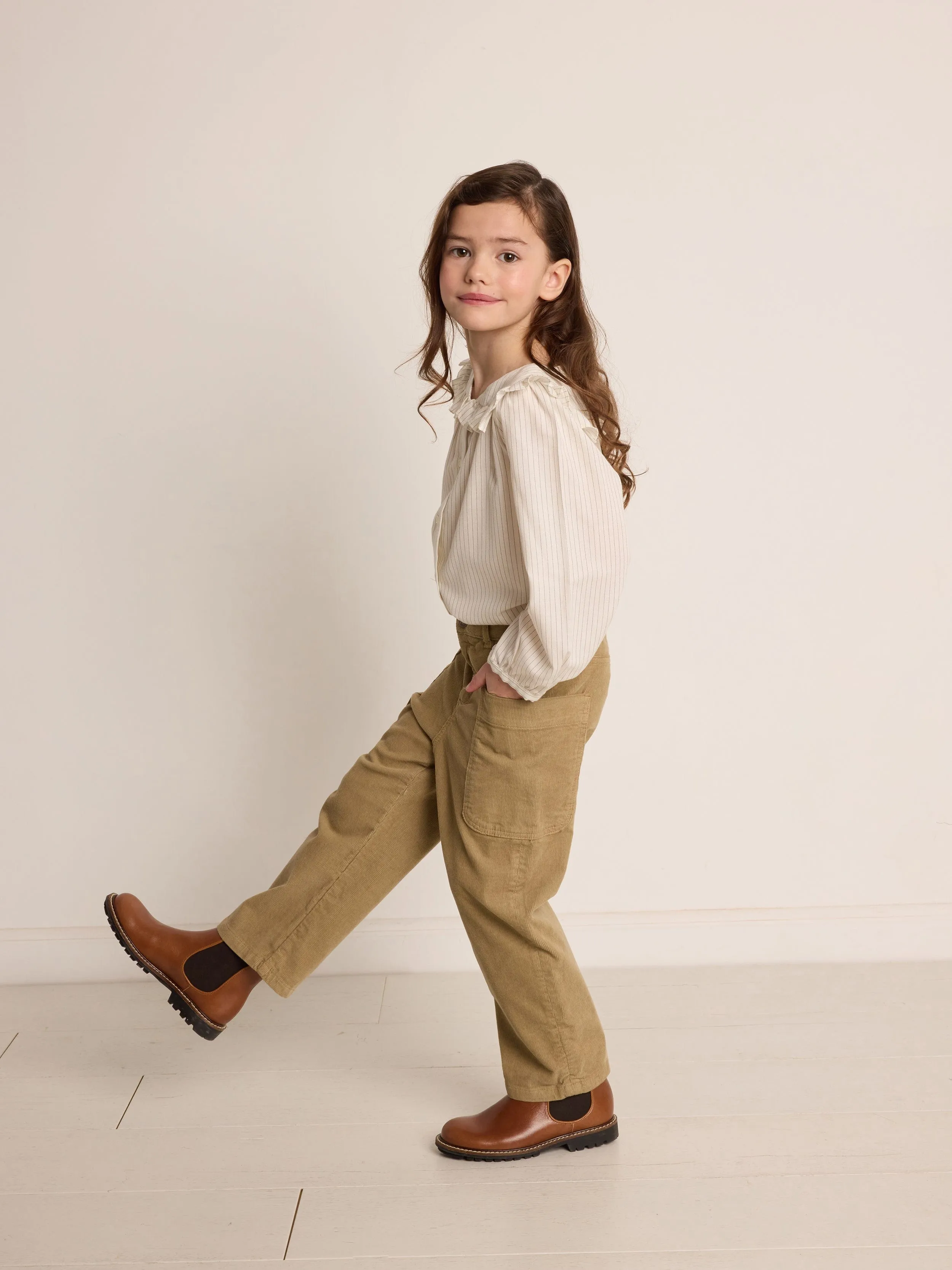 Bonpoint Mädchen Loopings-Hose in Beige