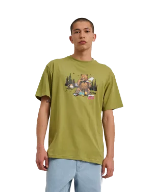 Braun Pizza Bär T-Shirt in Leguan