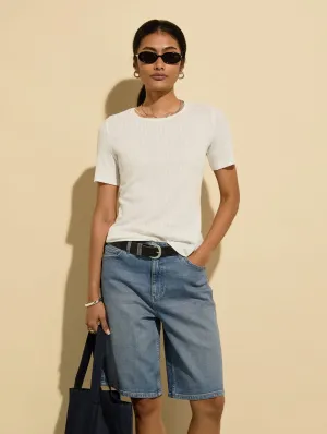 Britney Bio-Baumwolle Stretch-Denim Shorts | Hellindigo