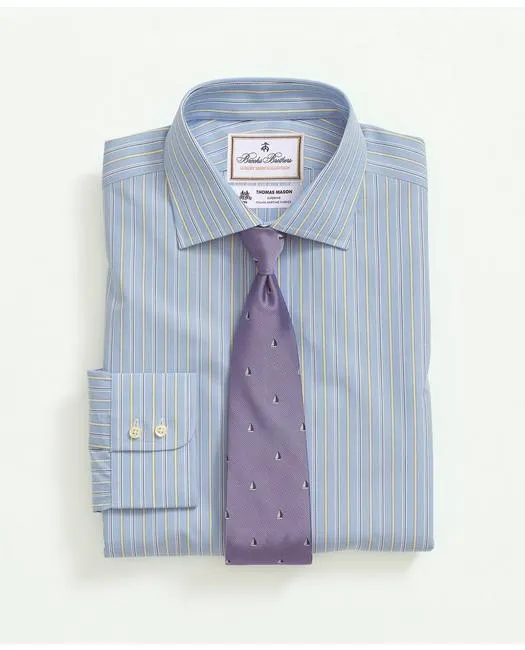 Brooks Brothers Herren X Thomas Mason Baumwoll-Popeline Englischer Kragen Blau Brooks Brothers