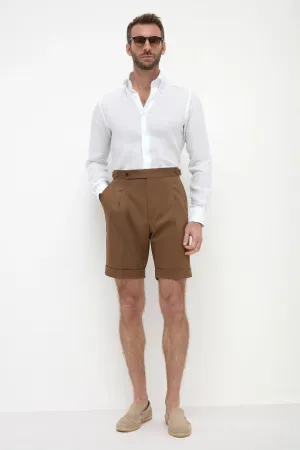 Braune Baumwollshorts - Hergestellt in Italien